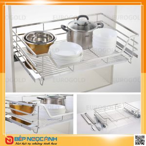 Giá xoong nồi inox 304 gắn cánh âm tủ EP80B – Eurogold