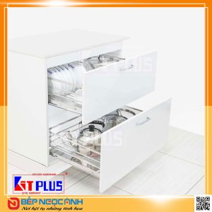 Giá xoong nồi, bát đĩa đa năng nan dẹt inox mờ Kit Plus BM VIP.60