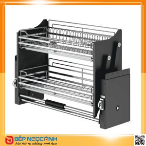 GIÁ CHÉN BÁT NÂNG HẠ 2 TẦNG INOX MỜ ROXANA R015